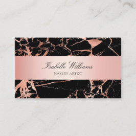 Elegant Rosa Guld Rosa Svart Marmor Agat Visitkort