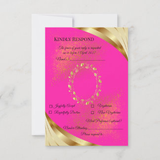 Elegant Rosa & Guld RSVP-kort OSA Kort