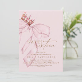 Elegant rosa guld Sweet Sixteen födelsedagsfest Inbjudningar