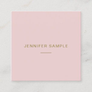 Elegant Rosa Guld Text Modern minimalistisk mall Fyrkantigt Visitkort