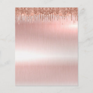 Elegant rosa guld tom folder flygblad