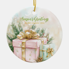 Elegant rosa guld vintage jul julgransprydnad keramik