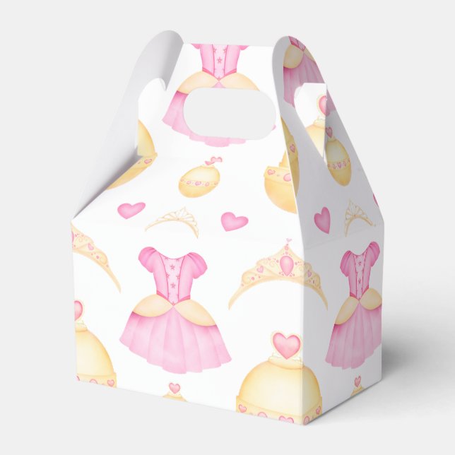 Elegant Rosa & Guld Watercolor Princess Tiara Presentaskar (Framsidan Sidan)