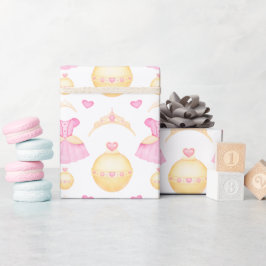 Elegant Rosa & Guld Watercolor Princess Tiara Presentpapper