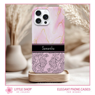 Elegant rosa guldagat Paisley-monogram