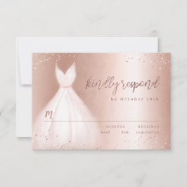 Elegant rosa guldrosa klänning quinceañera RSVP OSA Kort