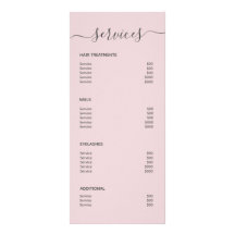 Elegant  Rosa Hair Salon Makeup Service Menu