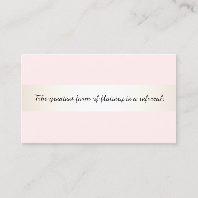 Elegant Rosa Hair Salon & Spa Customer Reference Rabattkort (Framsida)