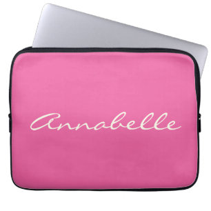 Elegant rosa handskriven typsnittsnamn anpassning laptop fodral