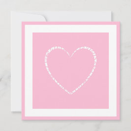 Elegant Rosa Heart, framed Valentine Flat Card