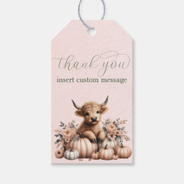 Elegant  Rosa Highland-ko tack för märkrn Presentetikett