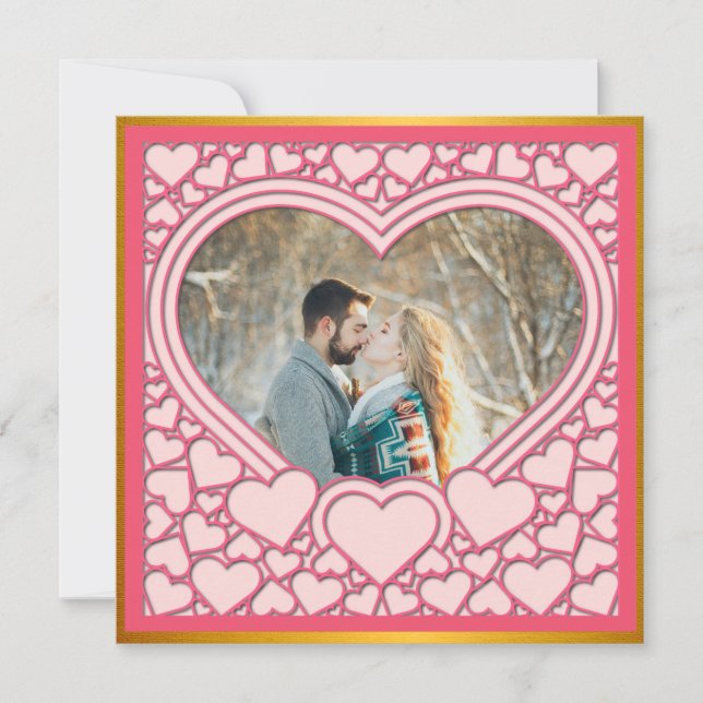 Elegant Rosa Hjärtan Gott Alla Hjärtans Dag Stilig Anteckningskort (Framsida)