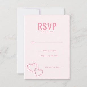 Elegant Rosa Hjärtan RSVP-kort OSA Kort