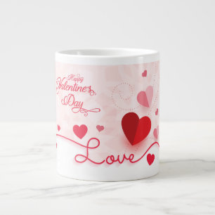 Elegant Rosa Hjärtar Alla hjärtans dag Jumbo Mugg