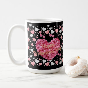 Elegant Rosa Hjärtar Alla hjärtans dag Kaffemugg
