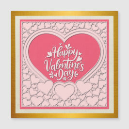 Elegant Rosa Hjärtat Glad Alla hjärtans dagars Sny Magnetisk Inbjudningskort