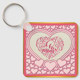 Elegant Rosa Hjärtat Glad Alla hjärtans dagars Sny Nyckelring