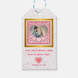 Elegant Rosa Hjärtat Glad Alla hjärtans dagars Sny Presentetikett