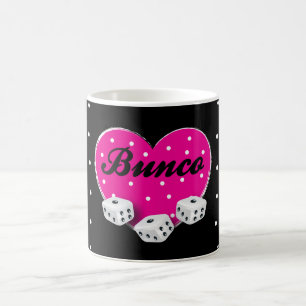 Elegant rosa hjärtavalentinBunco tärning Kaffemugg