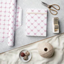 Elegant rosa hjärtgitter-inpackningspapper presentpapper