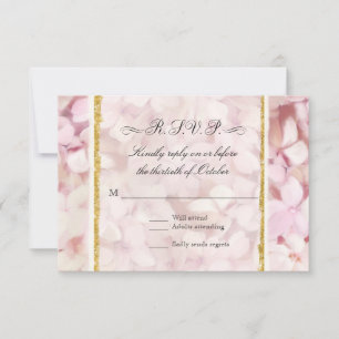 Elegant Rosa Hydrangea Modern Guld Glitter OSA Kort