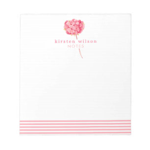 Elegant Rosa Hydrangea - Personlig Anteckningsbloc Anteckningsblock