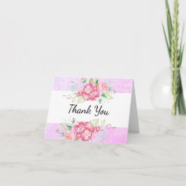 Elegant Rosa Hydrangea Tacksamhetskort Tack Kort