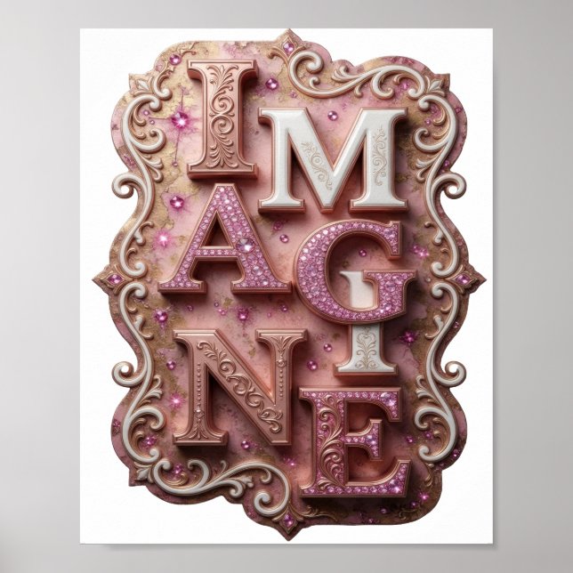 Elegant Rosa IMAGINE Poster (Framsidan)