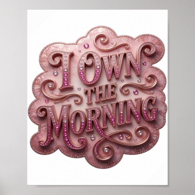 Elegant Rosa JAG ÄGER MORGONEN Poster (Framsidan)