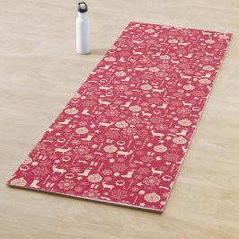 Elegant Rosa jul Mönster | Yoga Mat