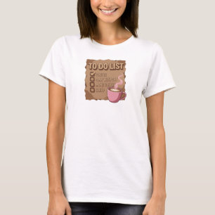 Elegant Rosa KAFFE LEK MED KATT Anpassad Skapelse T Shirt