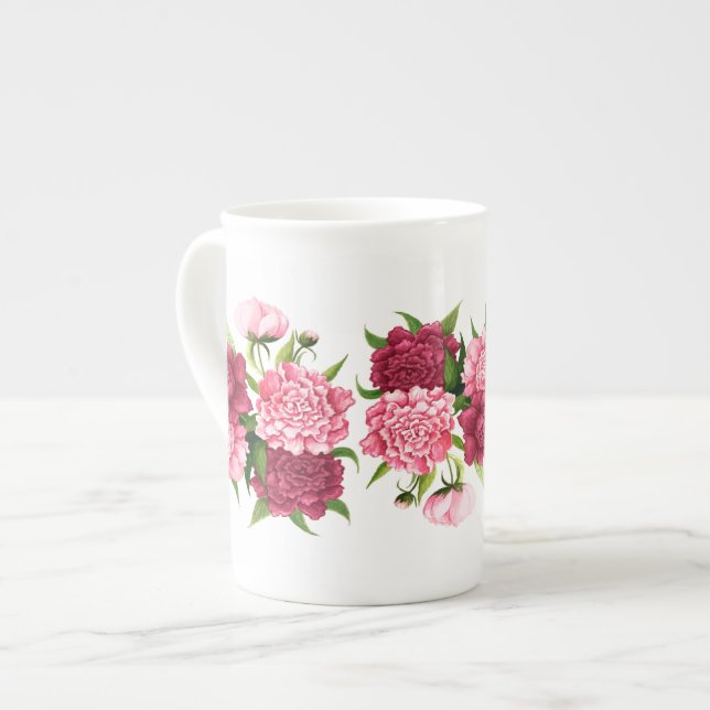Elegant Rosa Kamelia Benporسلin Mugg Benporslin Mugg (Framsida vänster)