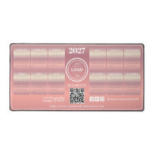 Elegant Rosa Kampanj Affärs 2027 Kalender