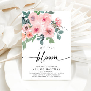 Elegant Rosa Kärlek är i Möhippan Bloom Inbjudningar