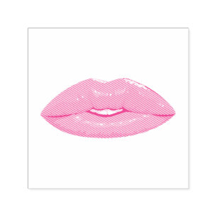 Elegant Rosa Kiss Lip Självfärgande Stämpel