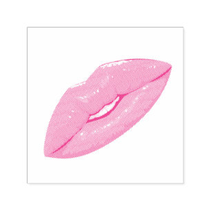 Elegant Rosa Kiss Lip Självfärgande Stämpel
