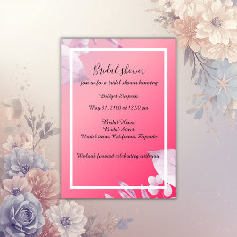 elegant rosa körsbärblommor, grön möhippa inbjudningar