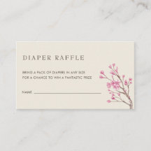 Elegant Rosa Körsbärsblom Diaperlotteri Biljett