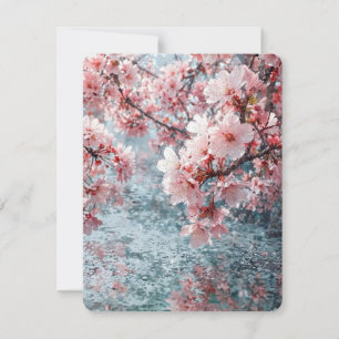 Elegant Rosa Körsbärsblom Greeting Card Blommig Anteckningskort