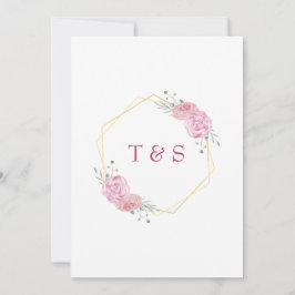 Elegant Rosa Körsbärsblommande Blommig Bröllopsinb Inbjudningar