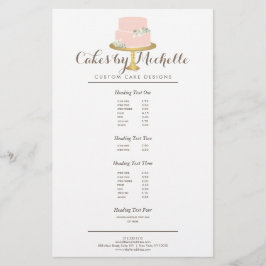 Elegant Rosa Kummel med Blommigtar Kakadekoration Flygblad