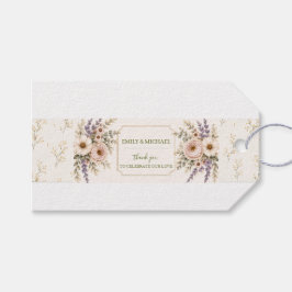 Elegant Rosa Lavendel Blommig Bröllopsinbjudan Presentetikett