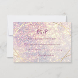 Elegant Rosa Lavender Glitter Gnistra Bröllop OSA Kort