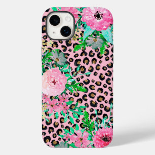 Elegant Rosa Leopard Print and Blommigt Design