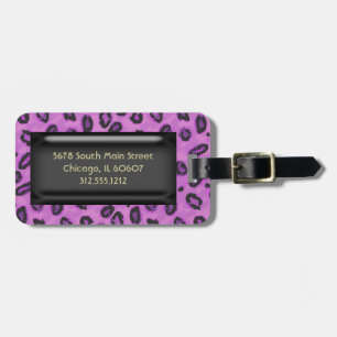 Elegant rosa Leopardbagagemärkre Bagagebricka