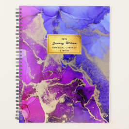 Elegant Rosa Lila Abstrakt College Planner