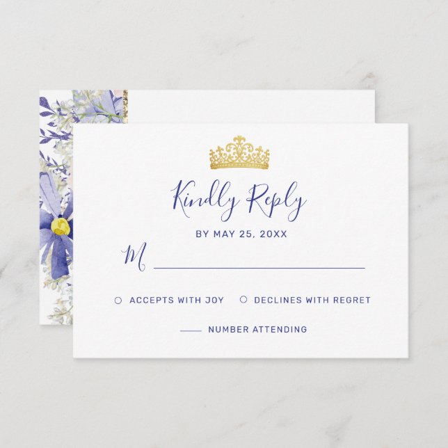 Elegant Rosa Lila Blommigt Quinceañera OSA Kort (Fram/baksida)