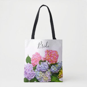 Elegant rosa lila blue blommigt bouquet Bride Tygkasse