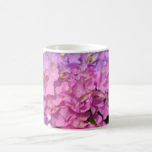 Elegant rosa lila blue blommigt kaffemugg