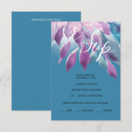 Elegant Rosa Lila Blue Dahlia Watercolor Art OSA Kort